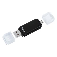 Memóriakártya olvasó HAMA SD/Micro SD USB/Micro USB fekete Memóriakártya olvasó HAMA SD/Micro SD USB/Micro USB fekete