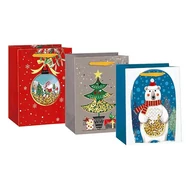 Dísztasak CREATIVE Deluxe Plus L 26x23x12 cm karácsonyi színes filteres szalagfüles