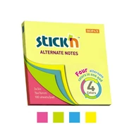 Öntapadó jegyzettömb STICK`N 76x76mm neon mix 100 lap