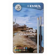 Színes ceruza LYRA Graduate Aquarell hatszögletű fémdoboz 12 db/készlet Színes ceruza LYRA Graduate Aquarell hatszögletű fémdoboz 12 db/készlet