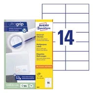 Etikett AVERY 3653 105x42,3mm univerzális 1400 címke/doboz 100 ív/doboz
