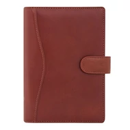 Gyűrűs kalendárium SATURNUS M212 sárga lapos barna marhabőr 2025.