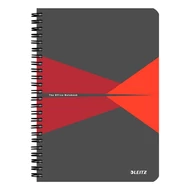 Spirálfüzet LEITZ Office A/5 PP borítóval 90 lapos vonalas piros