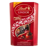 Csokoládé LINDT Lindor Double Chocolate dupla csokoládé golyók díszdobozban 200g