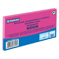 Öntapadó jegyzettömb DONAU 76x127 mm 100 lap neon rózsaszín