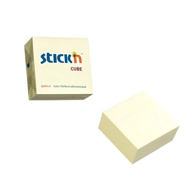 Öntapadó jegyzettömb STICK`N 76x76mm pasztell sárga 400 lap