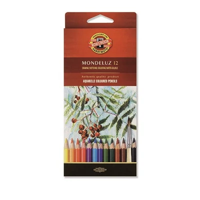 Színes ceruza KOH-I-NOOR 3710 Mondeluz Aquarell hatszögletű 12 db/készlet