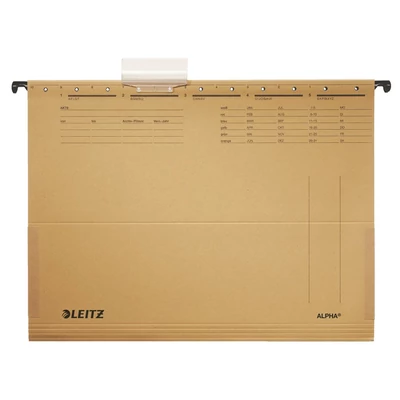 Függőmappa oldalvédelemmel LEITZ Alpha Standard A/4 karton natúr 25 db/doboz