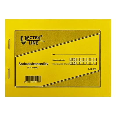 Nyomtatvány szabadságengedély VECTRA-LINE 50x2 vegykezelt