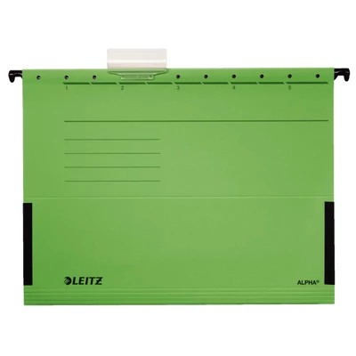 Függőmappa oldalvédelemmel LEITZ Alpha Standard A/4 karton zöld 25 db/doboz